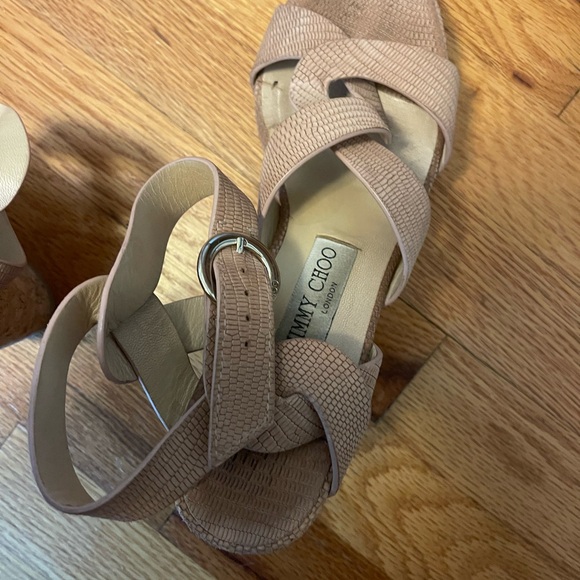 Jimmy Choo Women's Tan Wedge Sandals - Picture 6 of 6